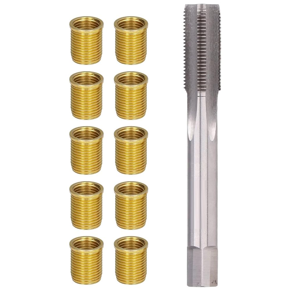 rirue Thread Repair Tools, M12x1.25 Thread Inserts + M14x1.25 Tap Metal Thread Hole Repair Tools