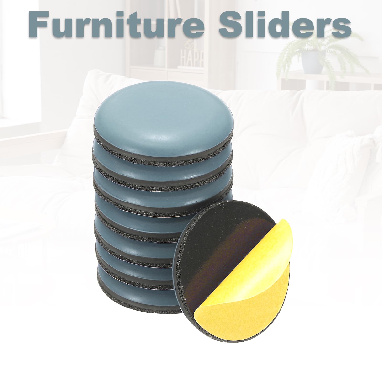 Sourcing Map Furniture Sliders, 12Pcs 2" - Plastic Self-adhesive - View #9