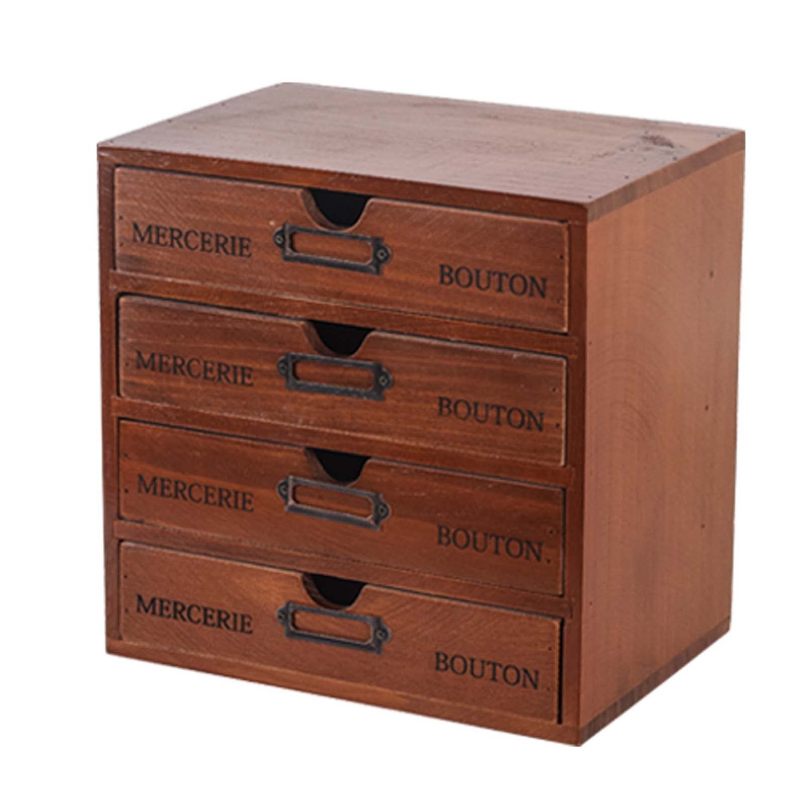 木製引き出しこもの入れ　4段 Amazon.co.jp: 卓上 引き出し 収納 こものいれ 収納ボックス 木製 4段