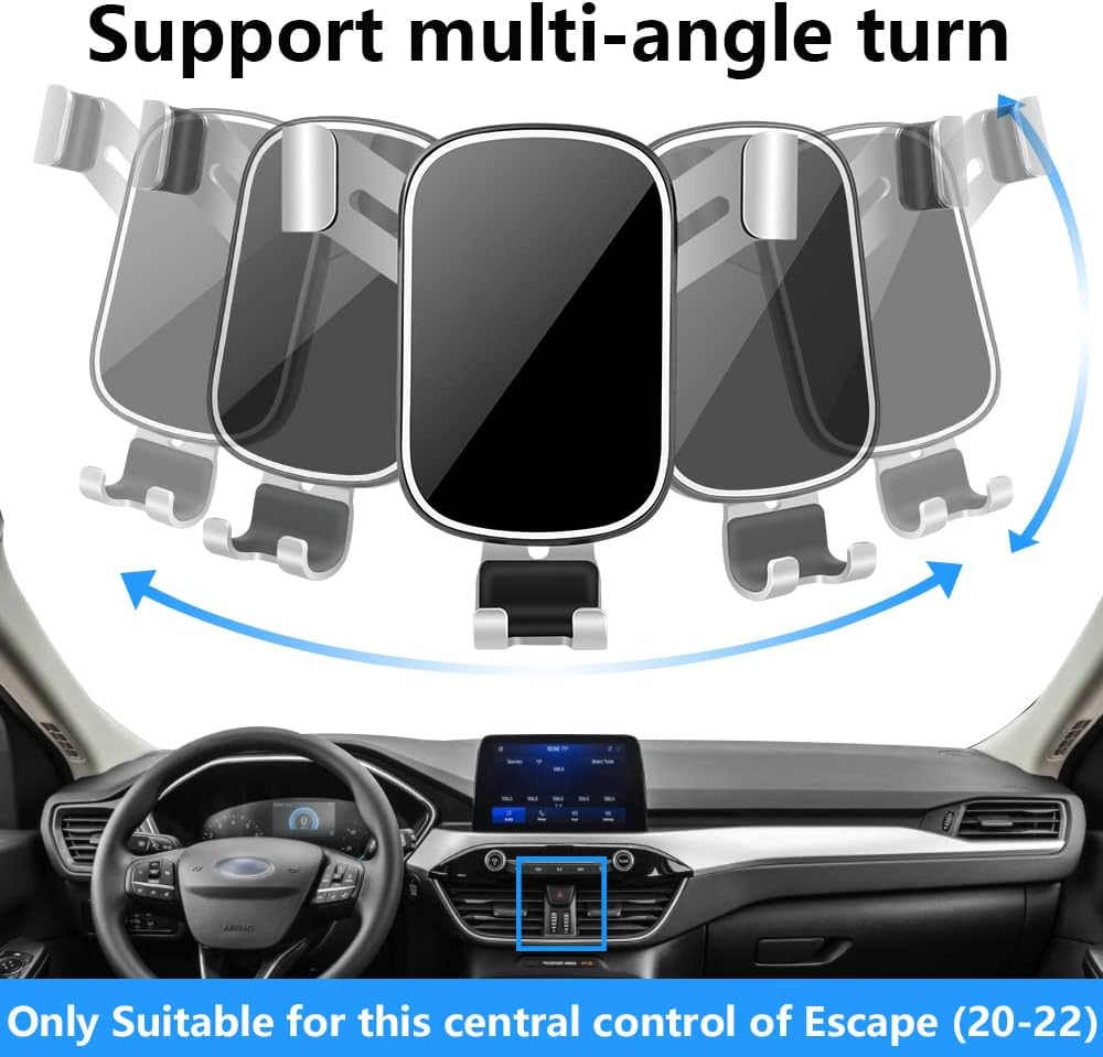 LUNQIN Car Phone Holder for Ford Escape 2020-2026 and Escape Hybrid 2020-2026 Auto Interior Accessories Cell Phones Mount Cellphone Mobile Cradle Charging Navigation GPS Bracket Screen Stand Accessory image 5