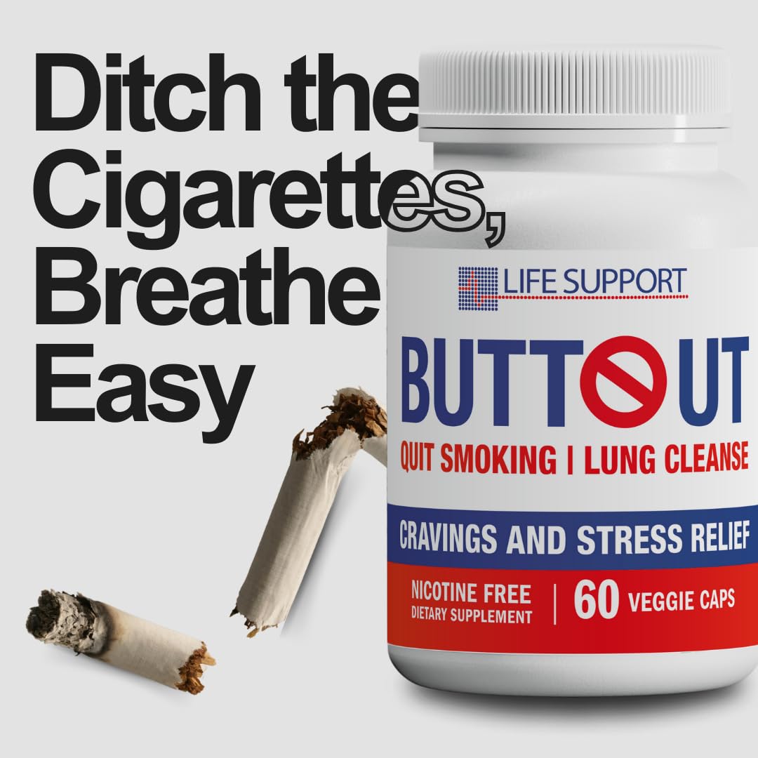 Amazon.com: ButtOut Quit Smoking Lung Cleanse. Helps to Stop Smoking &  Support Respiratory Health - Natural Lung Cleanse & Detox. Nicotine Free.  60 Count