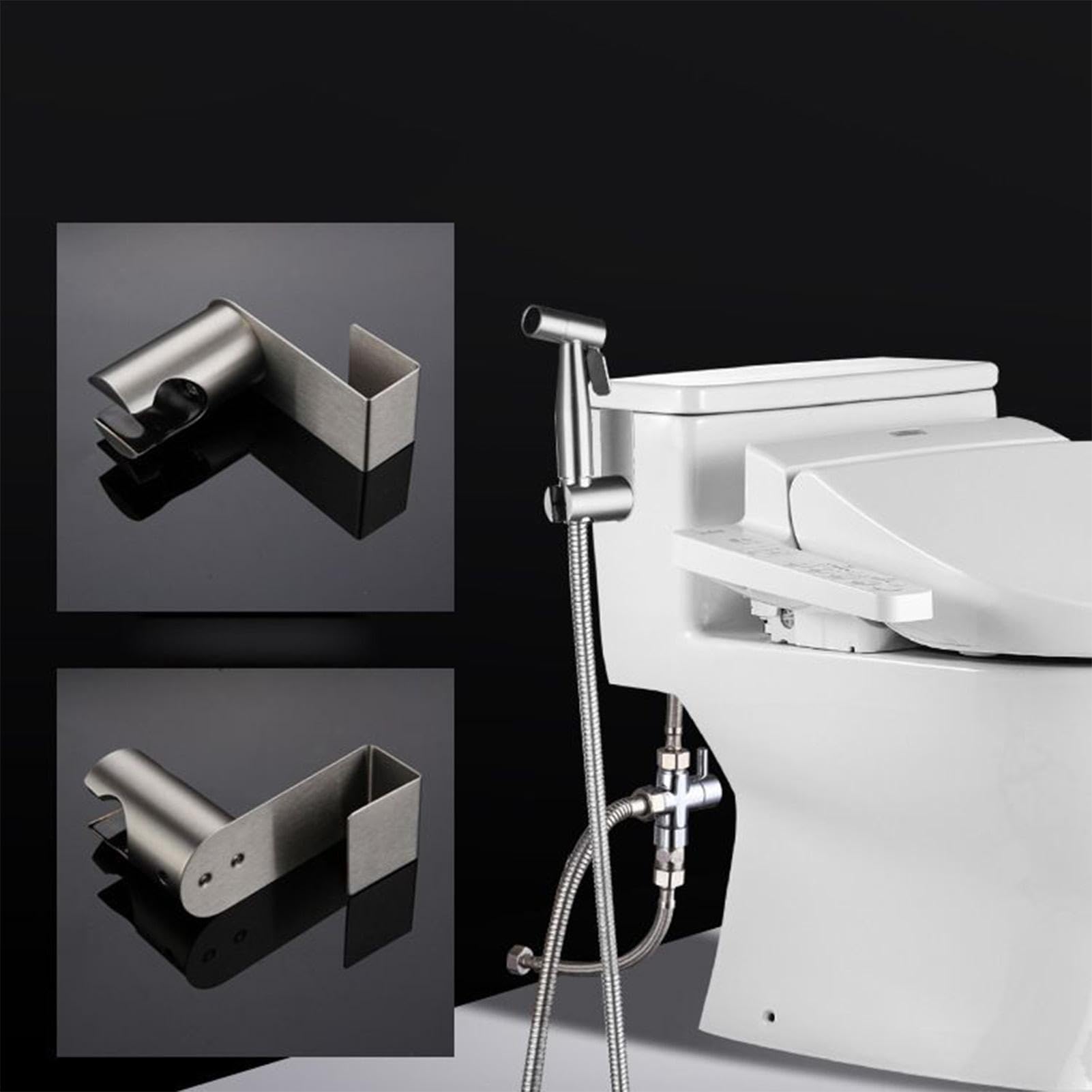 Spruzzatore Igienico per WC Doccetta a Mano Rubinetto Igienico Lavaggio | Kit Doccia Bidet con Tubo in Acciaio Lavaggio Bambini Animali Domestici Pannolini Bagno Set