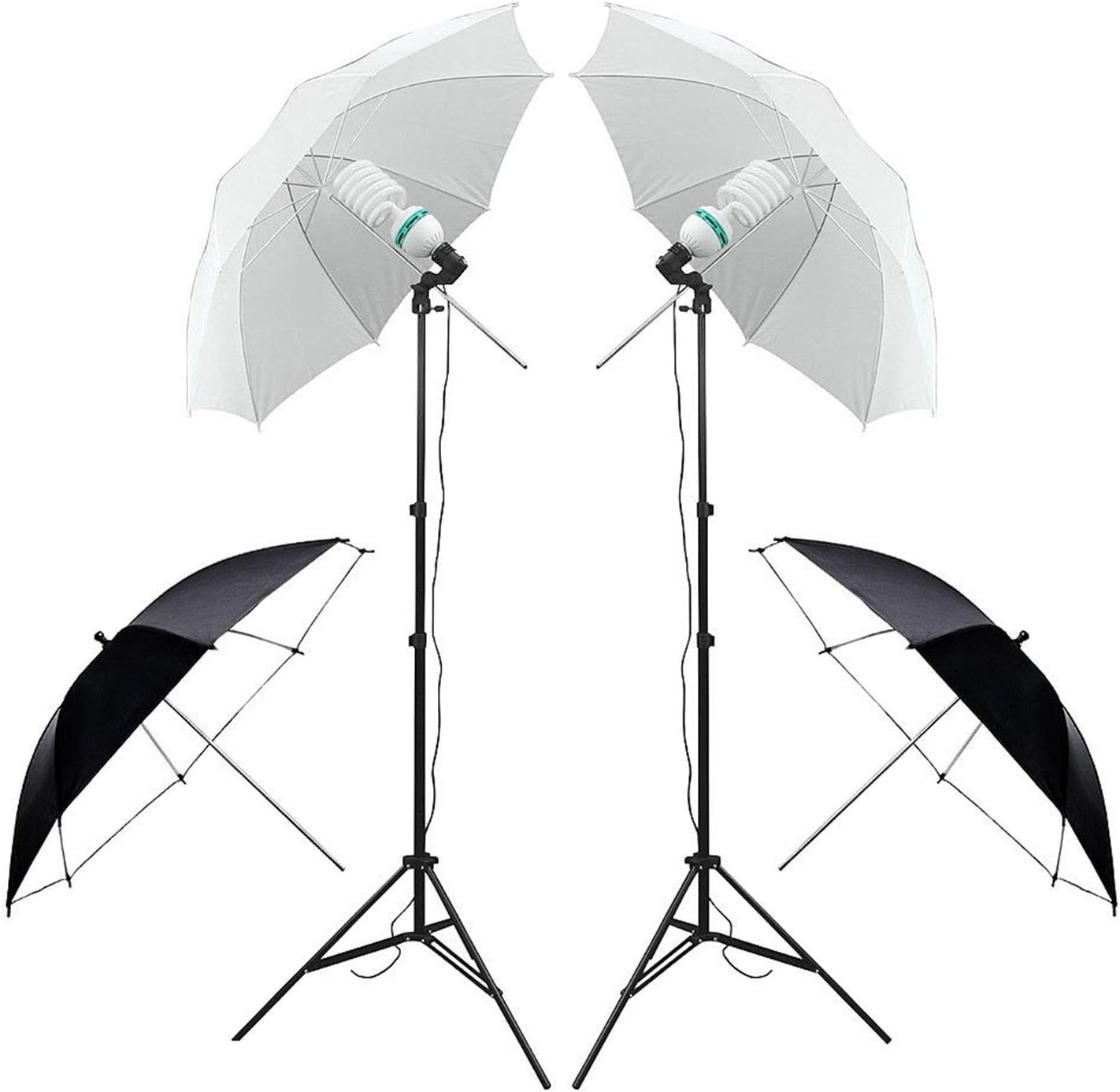 Photography Video Studio Lighting Kit Softbox Umbrella Continuous Lighting Set with 4 Backdrops 6.2ft x 10ft Background Stand Support System for Photo Studio Product Portrait Video Shooting