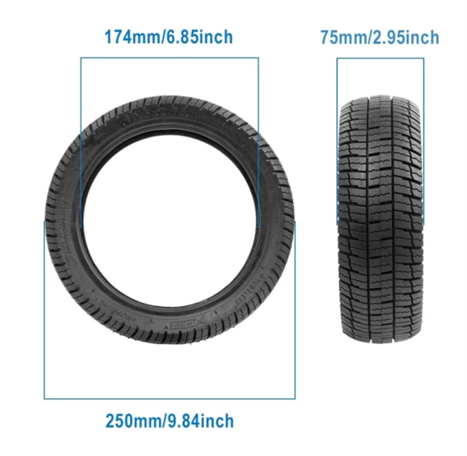 FGRNIod 10.5 * 2.75 Vacuum Tires Compatible With Segway Ninebot P65 P100 P100SU Electric Scooter Tyre Tubeless Front And Rear Wheel Tire Accessories