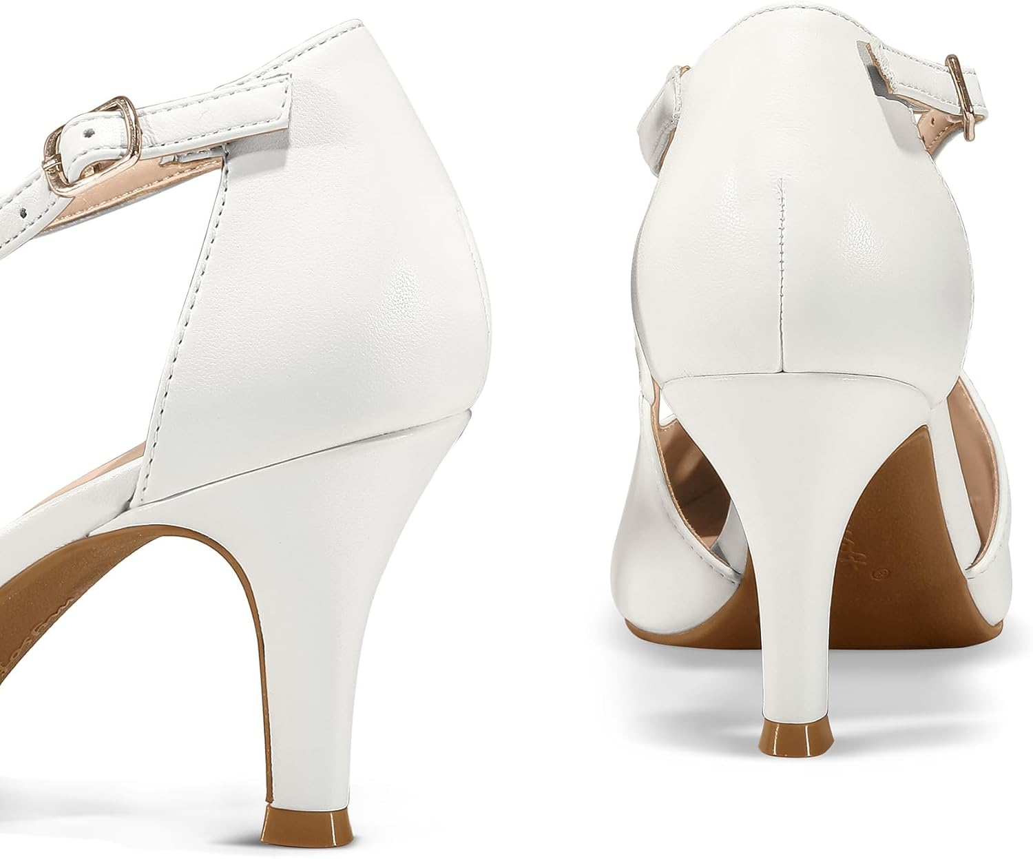 mysoft Women's Dress Shoes Closed Toe 3 Inch Heels Cross Strap Stiletto Pumps Wedding Prom Party Evening Formal Shoes - Image 6