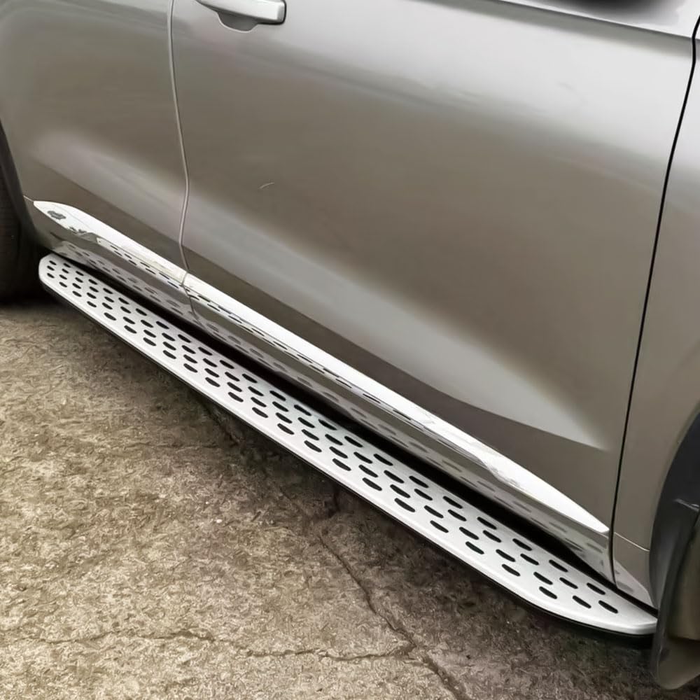 Deski do biegania do Land Rover Range Rover L460 2023-2026 SWB (standardowa rozstaw osi), 2 szt. aluminiowe stałe stopnie boczne (z uchwytem), zestaw bez wkręcania | akcesoria do szyn SUV, srebrne (1
