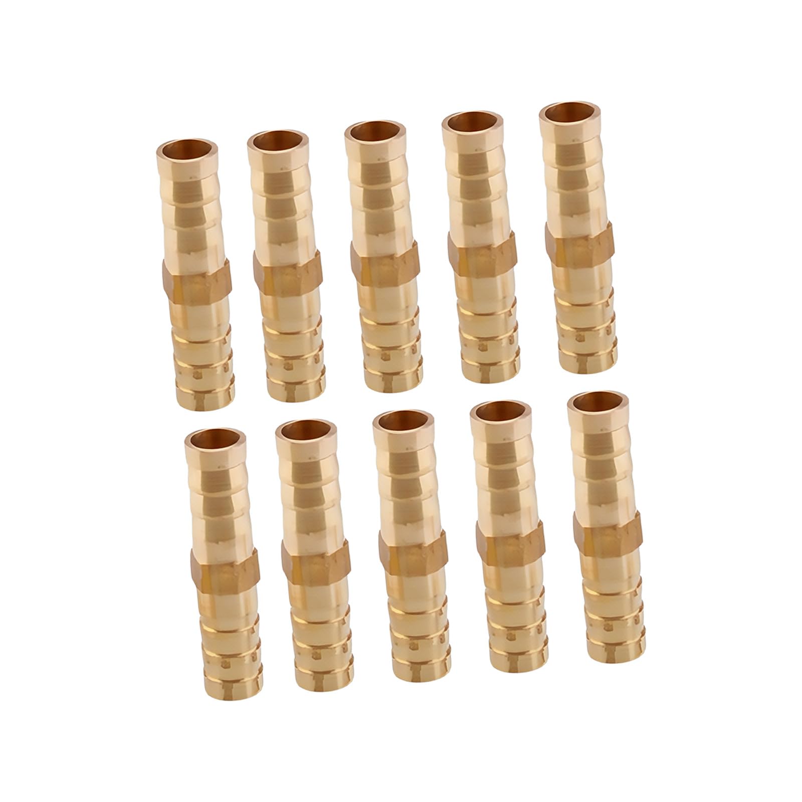 Kalttoy 10Mm 10Pcs Brass Barbed Tube Fittings Heat & For Plumbing Systems Repair & Maintenance Brass Tubing Reducer Adapters