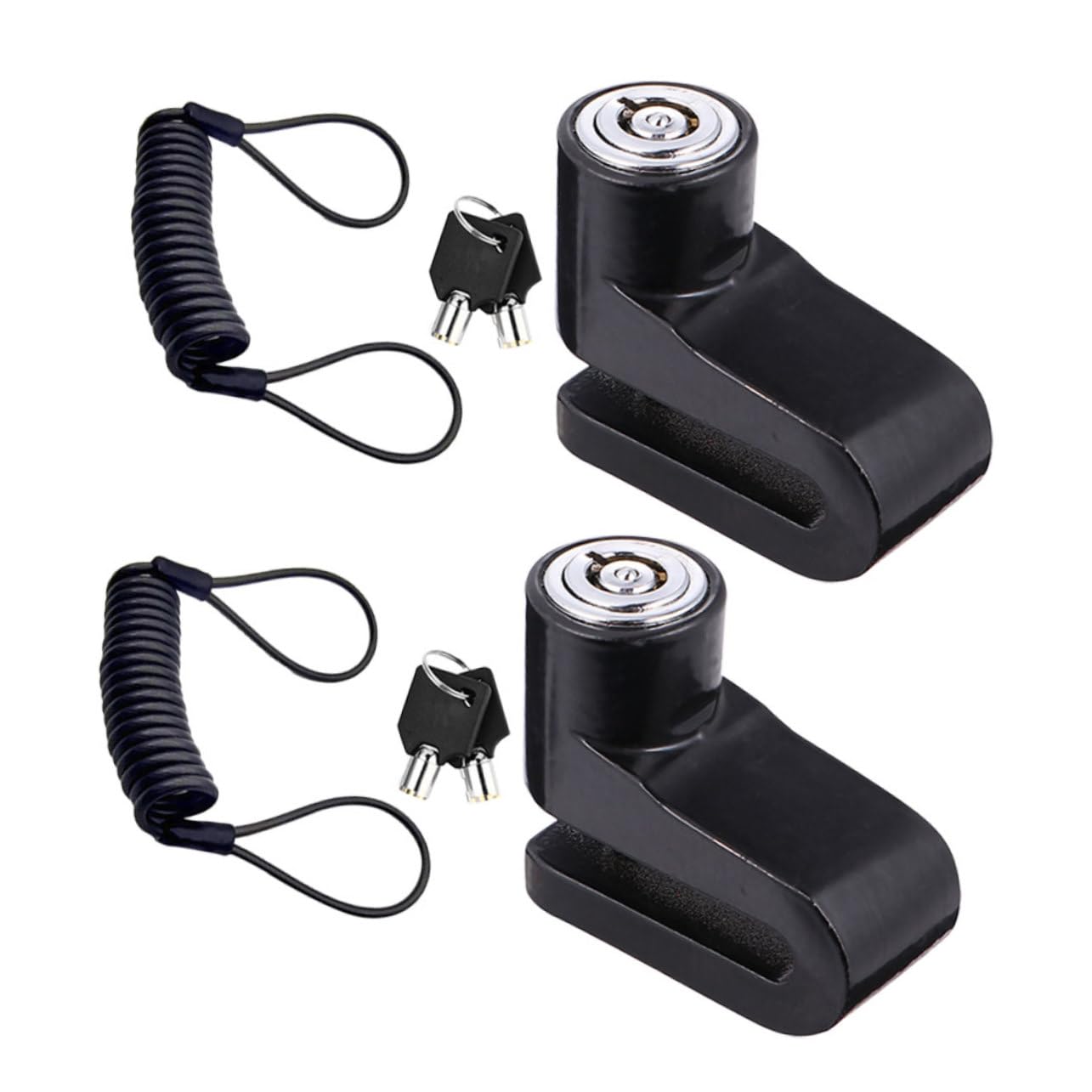 VINTORKY 2pcs Theft Disc Brake Lock for Motorcycle Scooter Durable High Strength Design with Reminder Cable Enhanced Security Quick Operation for Bicycles