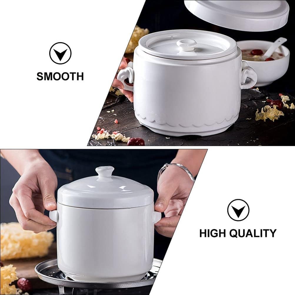 Keramik-Schüssel Glas Kochgeschirr aus Keramik Keramik-Suppenschüsseln mit Griffen und Deckeln Keramik-Schüssel for Suppen Eintöpfe Müsli-Suppe Reis Nudeln und Haferbrei 520 ml Keramik-Nudelschüssel (