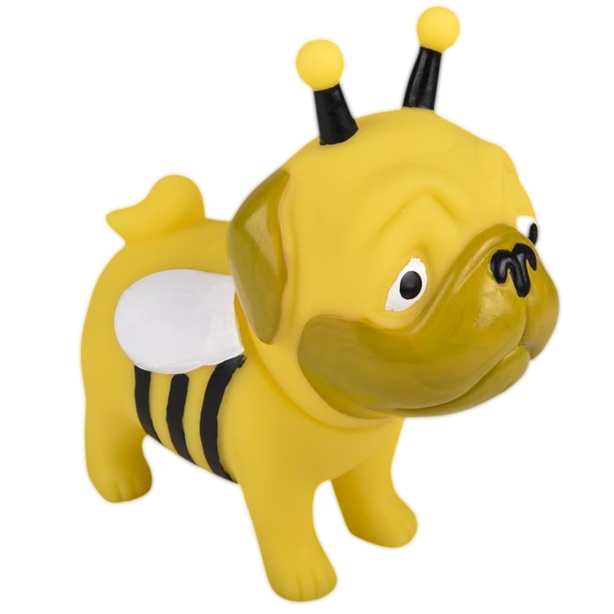 Forest & Twelfth 6" Bee Pug Dog Toy Cute Rubber Animal Toy for 3+ Year Old, Great Toddlers Toy for Bath, Pool, Beach and Indoor Play, Classroom Gifts for Students (#04 Bee)