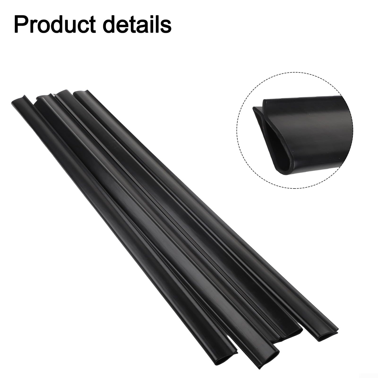Strisce di copertura piatte per piscine fuori terra, 61 cm, clip di fissaggio in PE nero per fissare il rivestimento della piscina, accessori protettivi per bordi lisci per nuoto (B)
