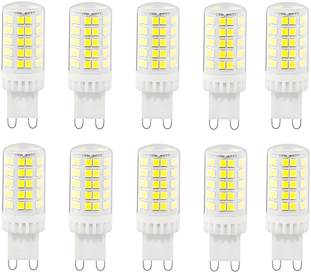 Jitouhu 7W G9 LED Bulbs Cool White Energy Saving Lamp 360 ​​° Degree Beam Angle LED Lamp, Equivalent to 50W 60W 70W G9 Halogen Bulbs,220-240V, 10 Pack
