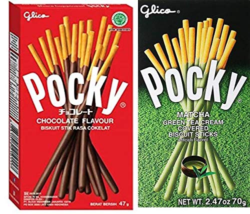 Pocky Glico Combo Pack Matcha Green Tea Flavour and Chocolate Flavour- 47g Each