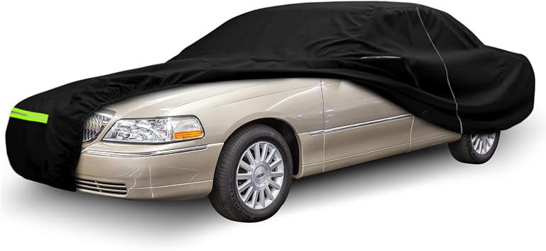 Waterproof Car Cover Replace for 1998-2011 Lincoln Town Car, 210T with Cotton Liner Car Covers with Zipper Door for Snow Rain Sun Dust Protection