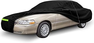 Waterproof Car Cover Replace for 1998-2011 Lincoln Town Car, 210T with Cotton Liner Car Covers with Zipper Door for Snow Rain Sun Dust Protection