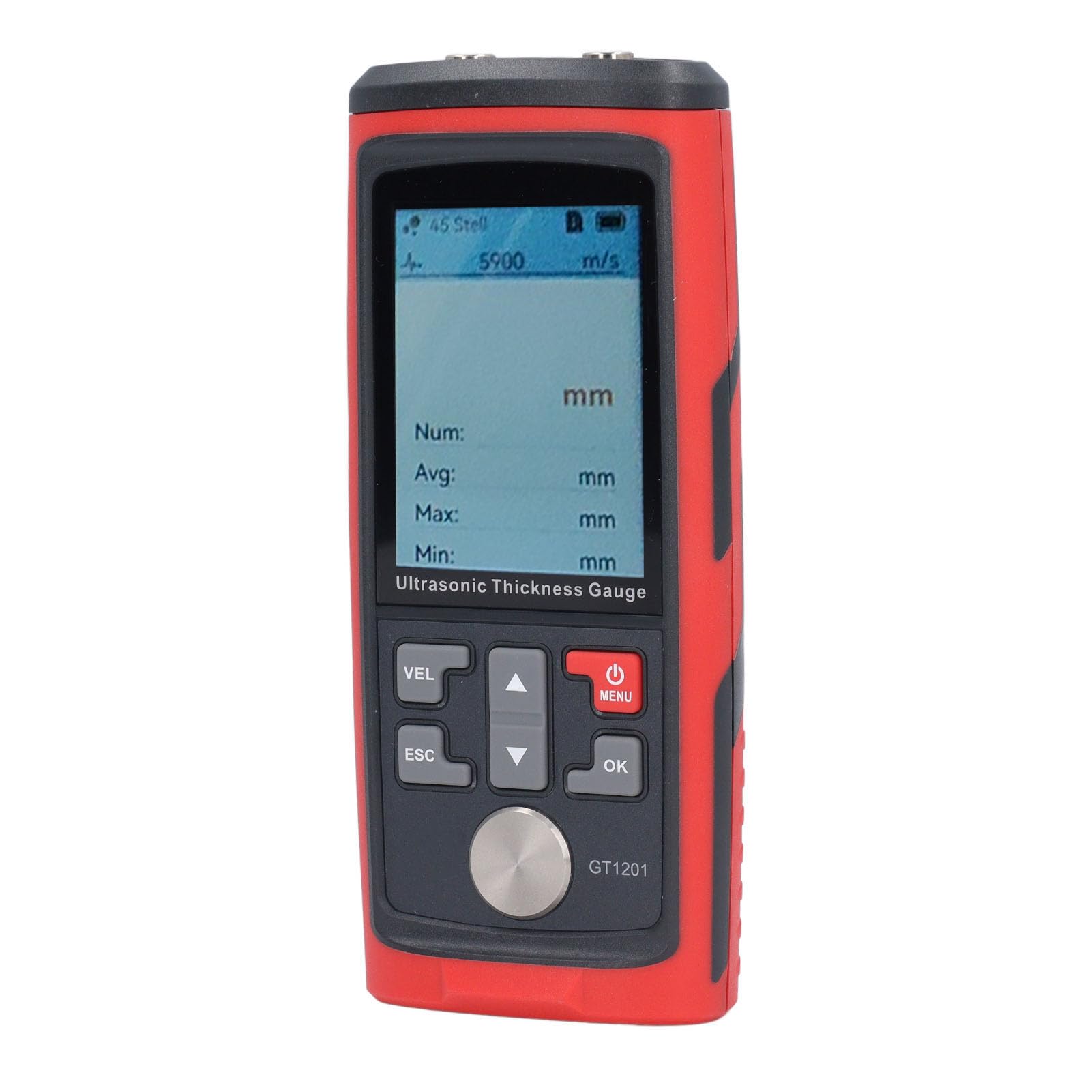 Walfront Probador de Espesor Digital Medidor de Espesor Ultrasónico, Medición de Altamente Precisa, Fácil Calibración y Ajuste, Medidor de Ultrasónico Compacto y Versátil con
