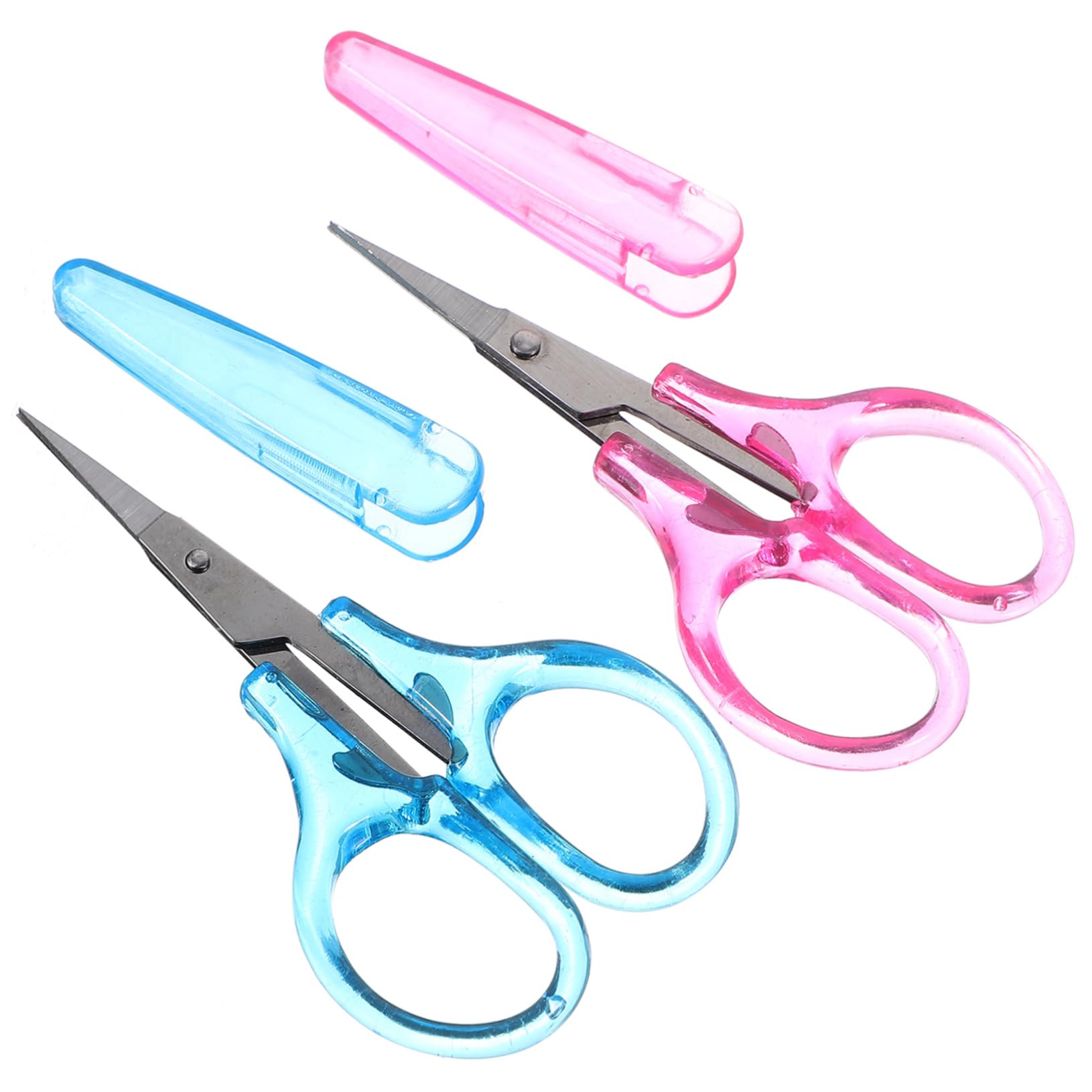 OSALADI 5 Ensembles Ciseaux Avec Housse De Protection Pour Tissu Petits Ciseaux Pour Couture Artisanat Broderie Point Ménagers Travaux D'Aiguille De 2 pièces * 5