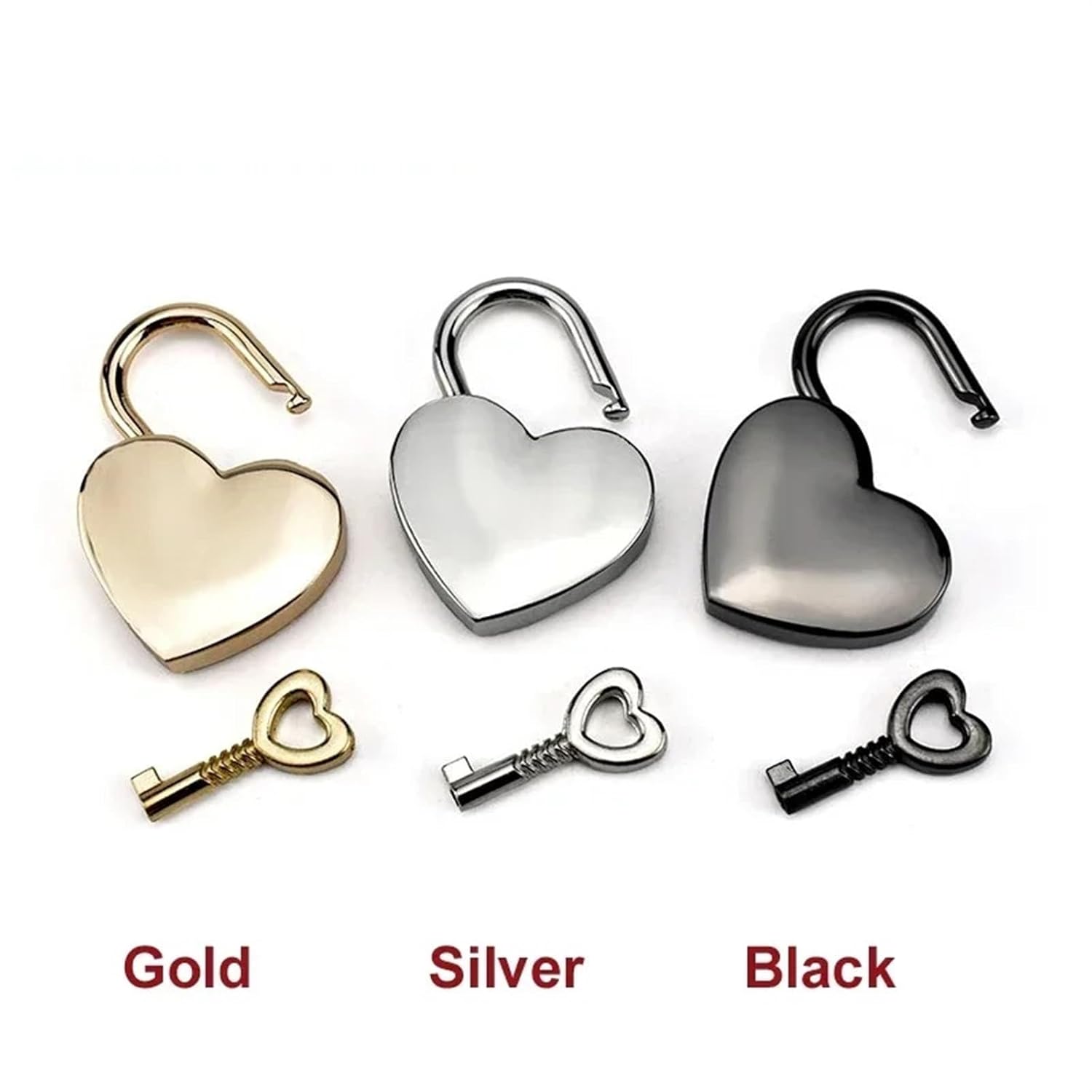 Colorful Heart Shaped Padlock Lover Lock for Women Hand Bags Backpack Jewelry Box Necklace MMS510 1Pcs(Blue)