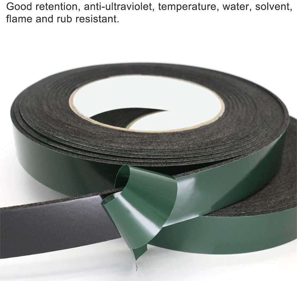 Strong Double-Sided Tape,Office Tape 2 pcs Thickness 1 mm width10-50 mm 10 Meters Long Double Sided Sponge Tape Mounting Adhesive Tape Roll Cars Trims(15 mm*1 mm*10 Meters)