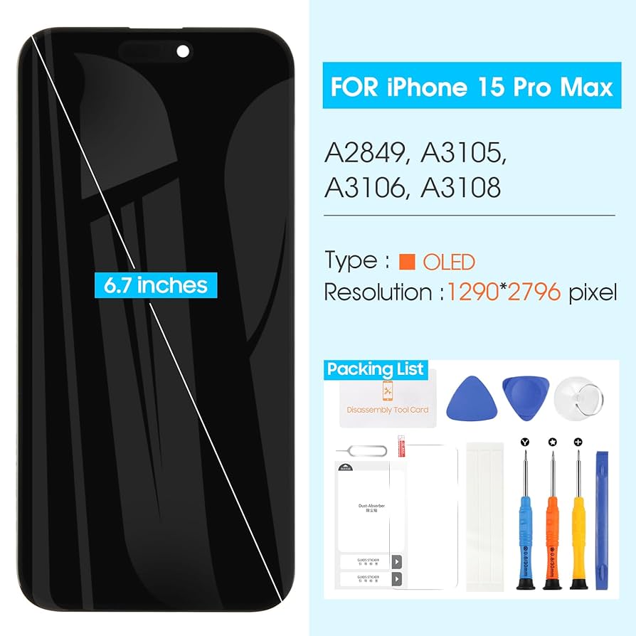 Amazon.com: OLED Screen for iPhone 15 Pro Max Screen