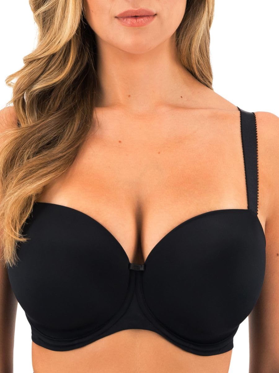 Fantasie Women's Smoothease Underwire Molded T-Shirt Bra, Black, 38FF US