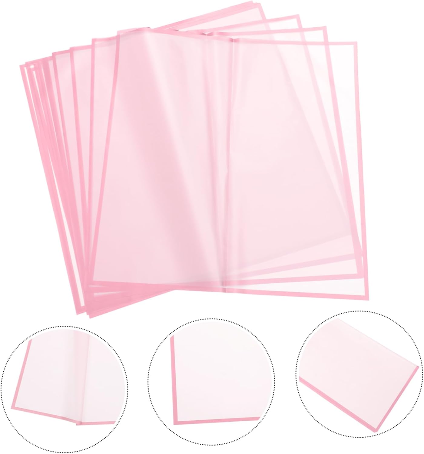 DECORNIJIA 20sheets Floral Wrapping Paper Semi-transparent Bouquet Packaging for Weddings Birthdays and Crafting Decorative Smooth Finish Color Borders