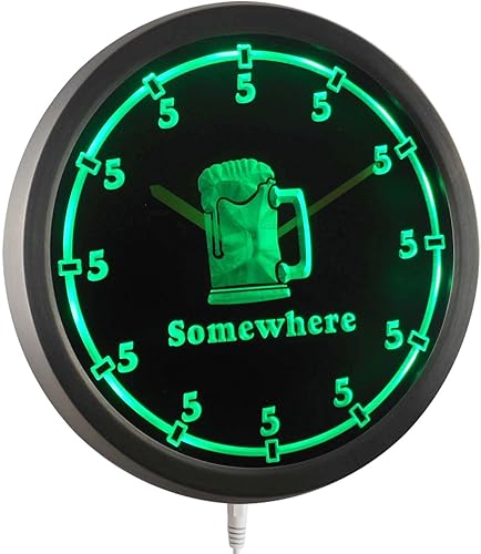 Miniatura 3 de AdvPro nc0700-b Reloj de pared LED con signo de neón de cinco en punto en algún lugar