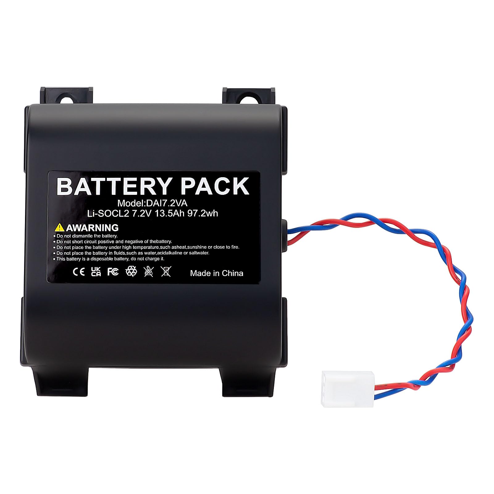 BAT02 Batterie Alarme Li-SOCl2 7,2V 13,5Ah pour Daitem Hager Logisty Compatible BATLi02