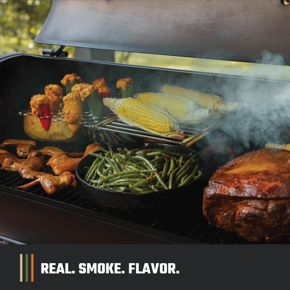 Oklahoma Joe's Highland Offset Reverse Flow Offset Charcoal Smoker and Grill With 1093 sq. in. Cooking Area in Black - Charcoal Smoker Grill