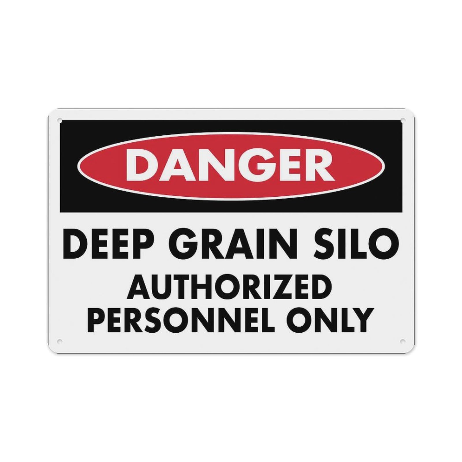 Peiyeety A06 Danger Deep Grain Silo Authorized Personnel Sign Aluminum Tin Warning Signs For Home Outdoor Garden 12X16 Inches