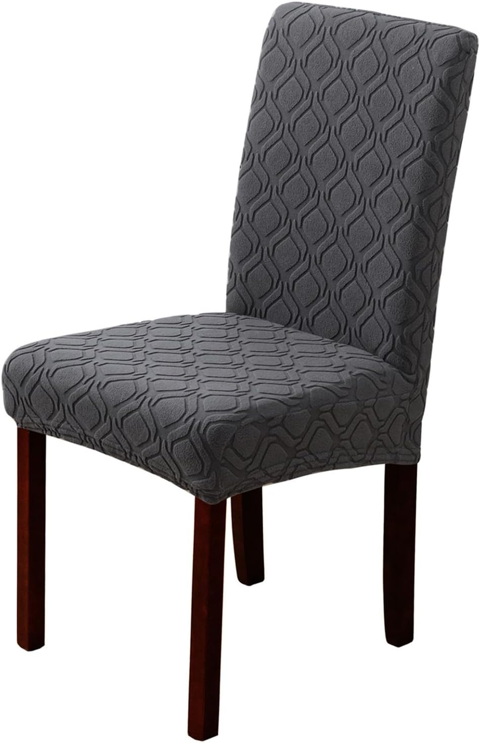 Dining Chair Covers, Chair Covers for Dining Room, Stretch Kitchen Chair Covers, for Kitchen, Dining Room, Wedding Decor, Hotel, Restaurant (Dark Gray,Set of 4)