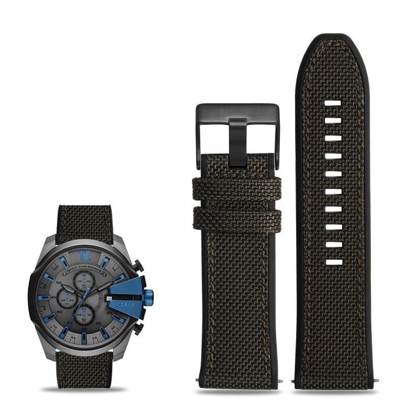 Bracelet montre 26mm nylon silicone résistant pour Diesel DZ7396