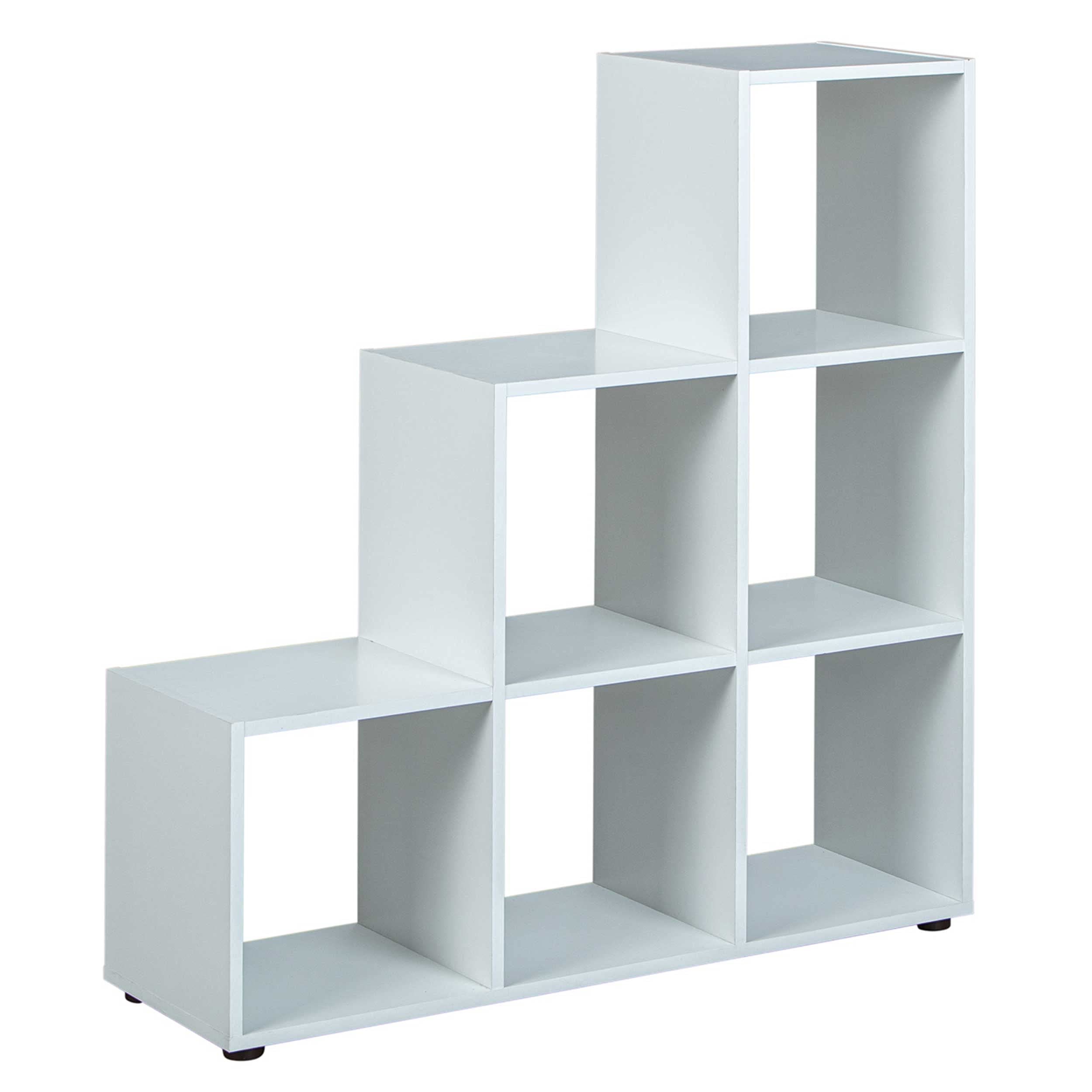 Inter Link - Libreria a 6 cubi - Scaffale con vani a giorno - Divisorio per ambienti - Scaffale a libera installazione - Ripiano per archivi - Melaminico - Compatibile con scatole pieghevoli Winny - Cadore 6