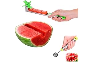 Effortless Watermelon Slicing: Stainless Steel Slicer with Scoop