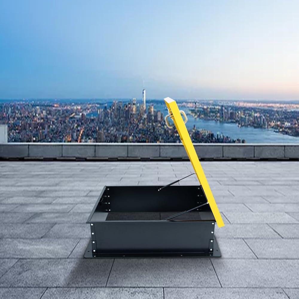 30" L x 36" W Roof Access Hatch, Galvanized Powder Coated Roof Hatch Cover Plate, Roof Escape Hatch Security Door, Commercial Roof Deck Hatch with Door Latch for Home Industry