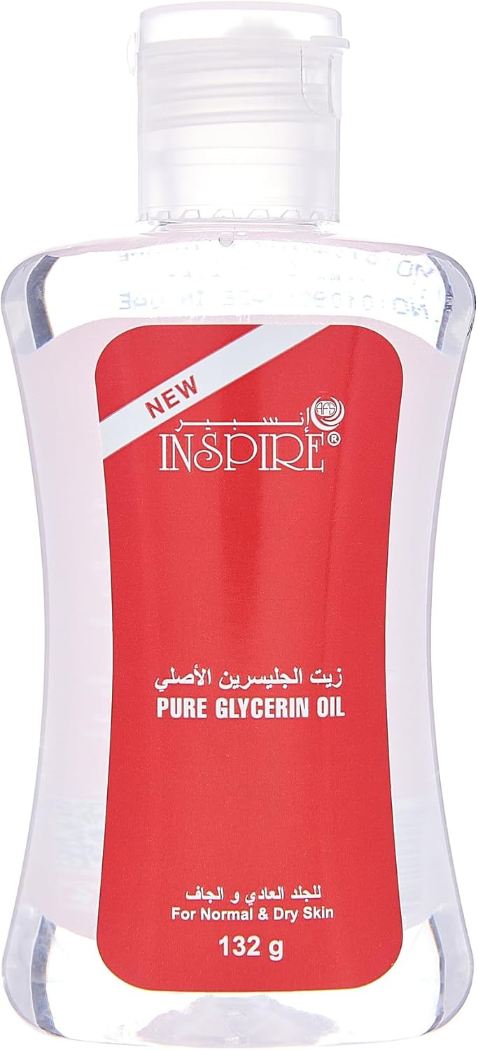 INSPIRE WOMEN Pure Glycerin Oil by – 132g – 100% Hydrating Moisturizer For Smooth Skin, Suitable For Daily Use on Normal & Dry Skin