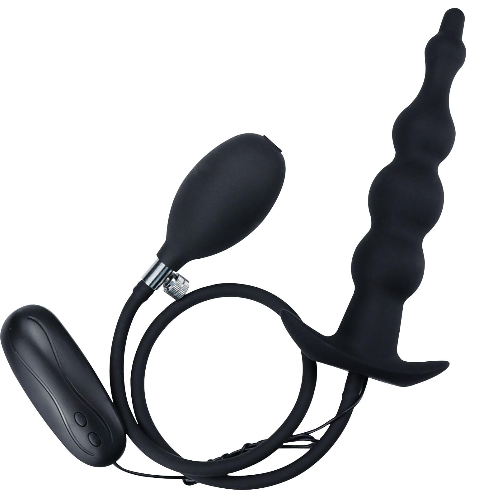 AMAZBEE Plug Anal Vibrador Hinchable de Silicona con Bomba 12 Patrones de Vibración Masturbador Femenino Bolas Anales Separador Anal SM Juguetes Sexuales Para Mujeres Hombres Parejas