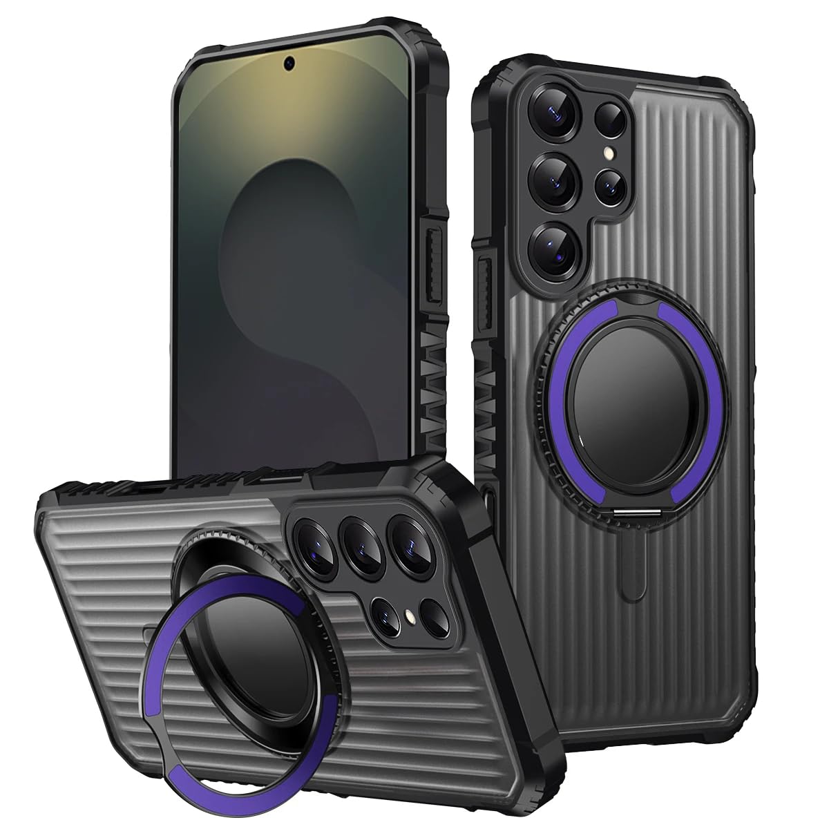 Protéger le Galaxy S25 Edge avec une coque violette magnétique antichoc - 7