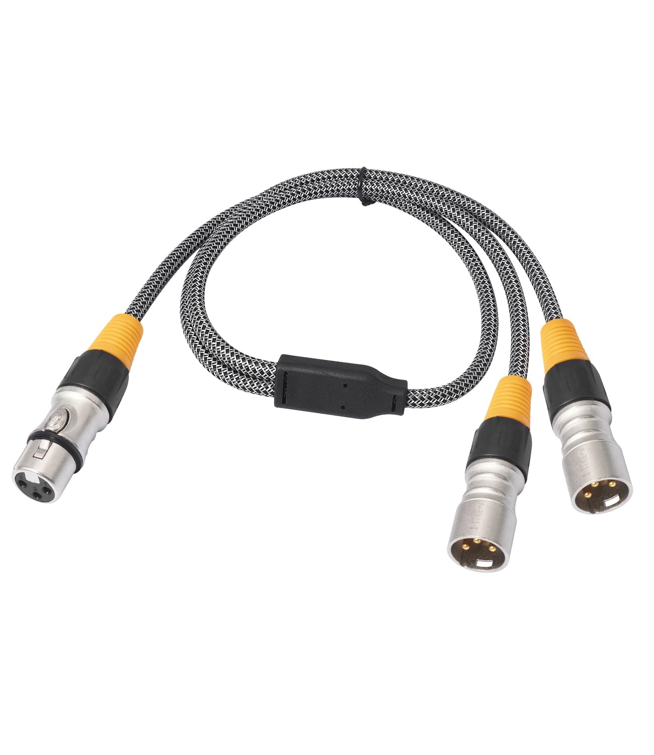 XLR Y-Stil 1 Buchse auf Dual-Stecker, 100 cm, konvertieren symmetrisches Mikrofon, Splitter, XLR-Kabel, versilbertes Splitter, Stereo-Audiokabel für Lautsprecher, Mischpult, Mikrofon