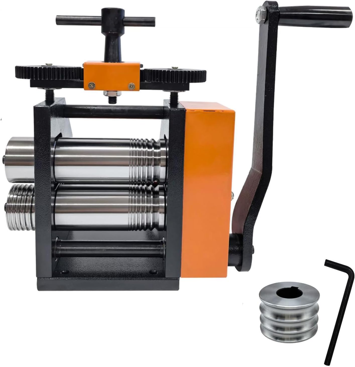 Jewelry Rolling Mill Hand Crank, Multi-Function for Metal Jewelry Making, Rolls Gold, Silver, Brass, Copper into Sheets and Wires, Adjustable Thickness 2.5-10mm