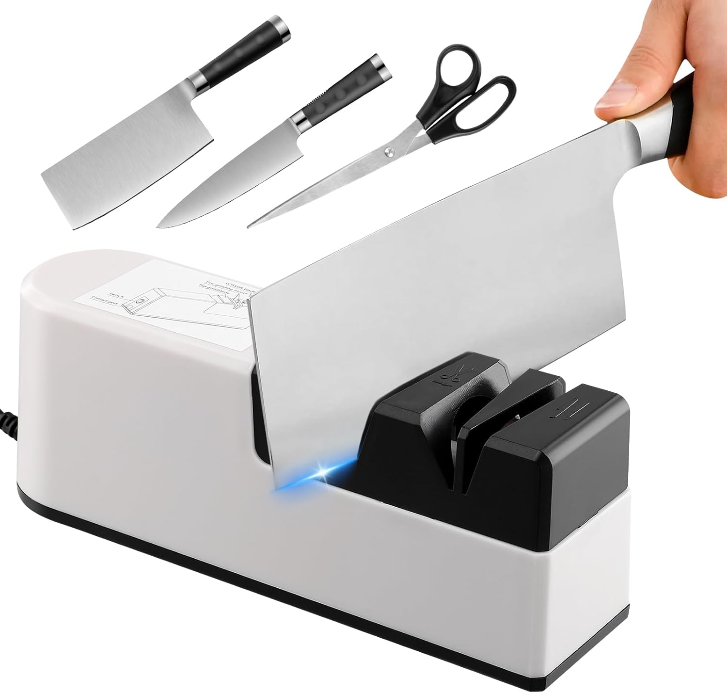 Electric Knife Sharpener, 5 in 1 Knife Sharpening System with Coarse ...