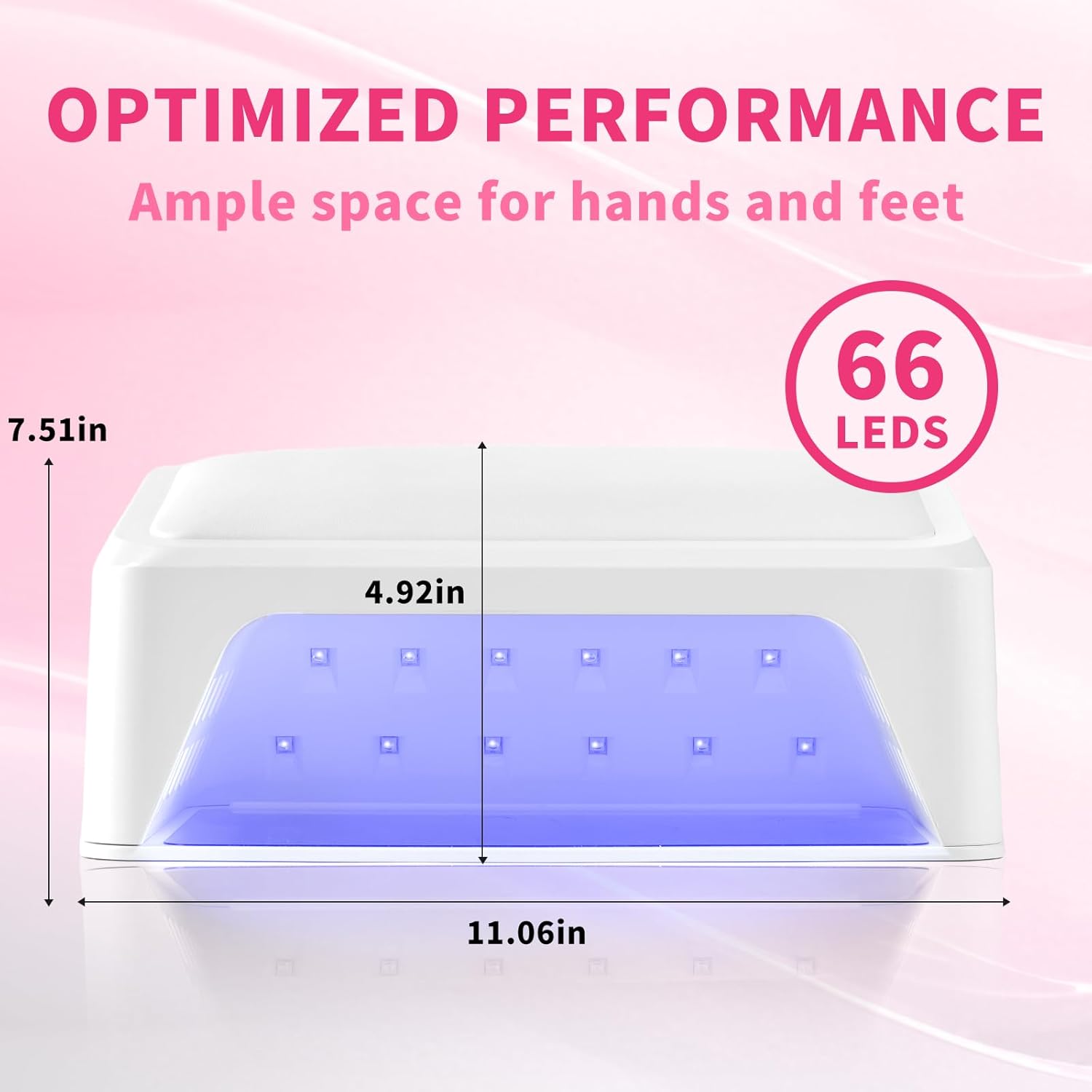 Missshine 72W High Power UV LED Nail Lamp with Hand Pillow, Professional Nail Dryer with Timers, Auto Sensor & Fast Curing for Gel Polish