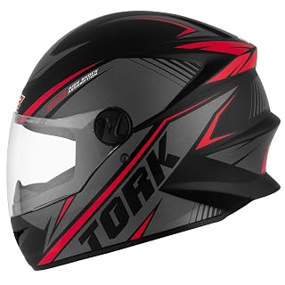 Pro Tork R8 — fechado, tam. 58, cinza/vermelho fosco
