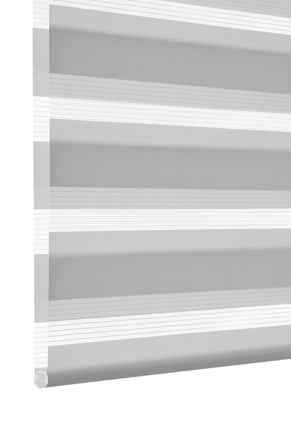 Deco Company Double Store à Clipser, Store Enrouleur à Commande Latérale sans perçage, Bandes Transparentes et Opaques, Kit de Montage Inclus, Polyester, Gris Clair, 90 x 210 cm