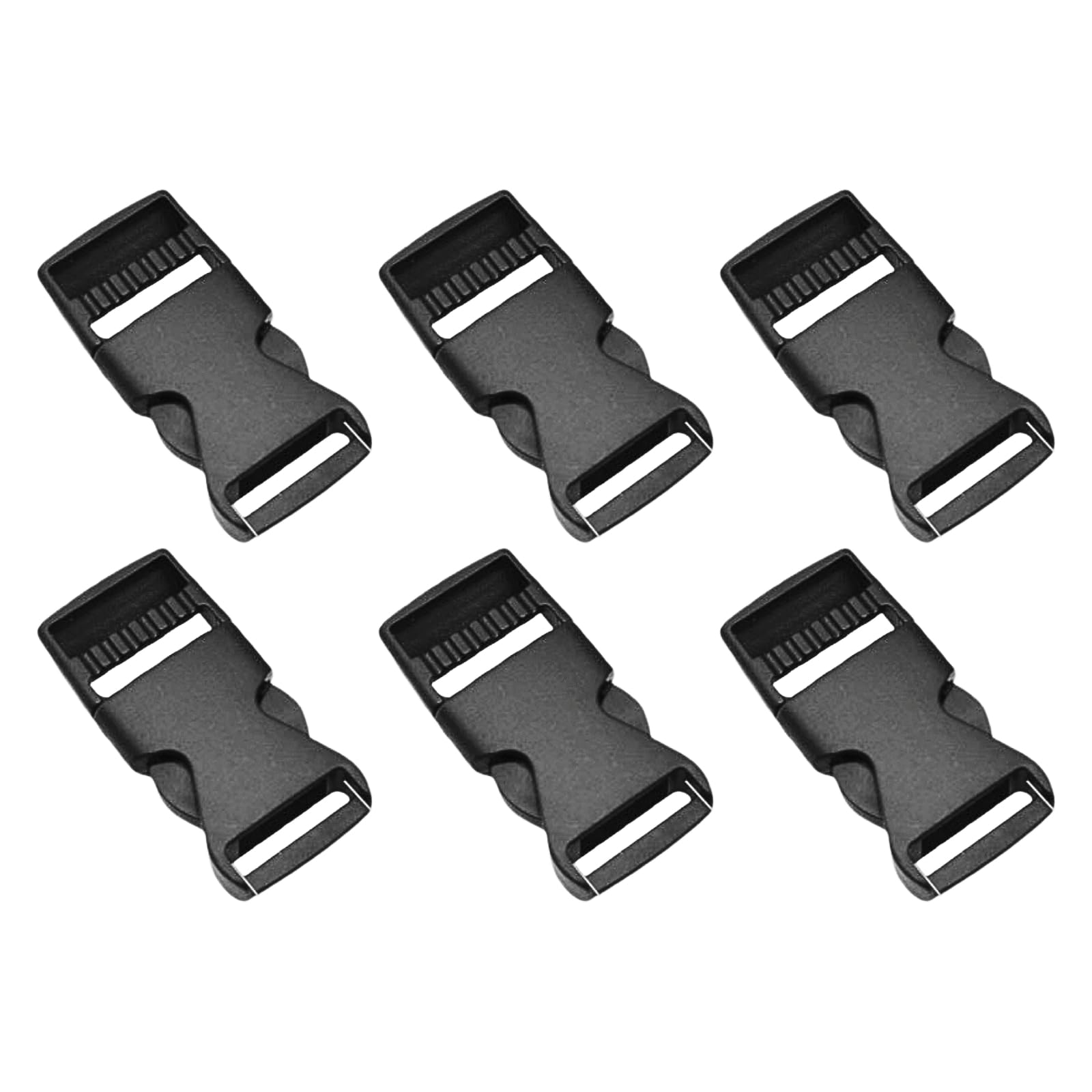 差し込みバックル サイドリリースバックル ブラック 15mm/6個入 ワンタッチ…