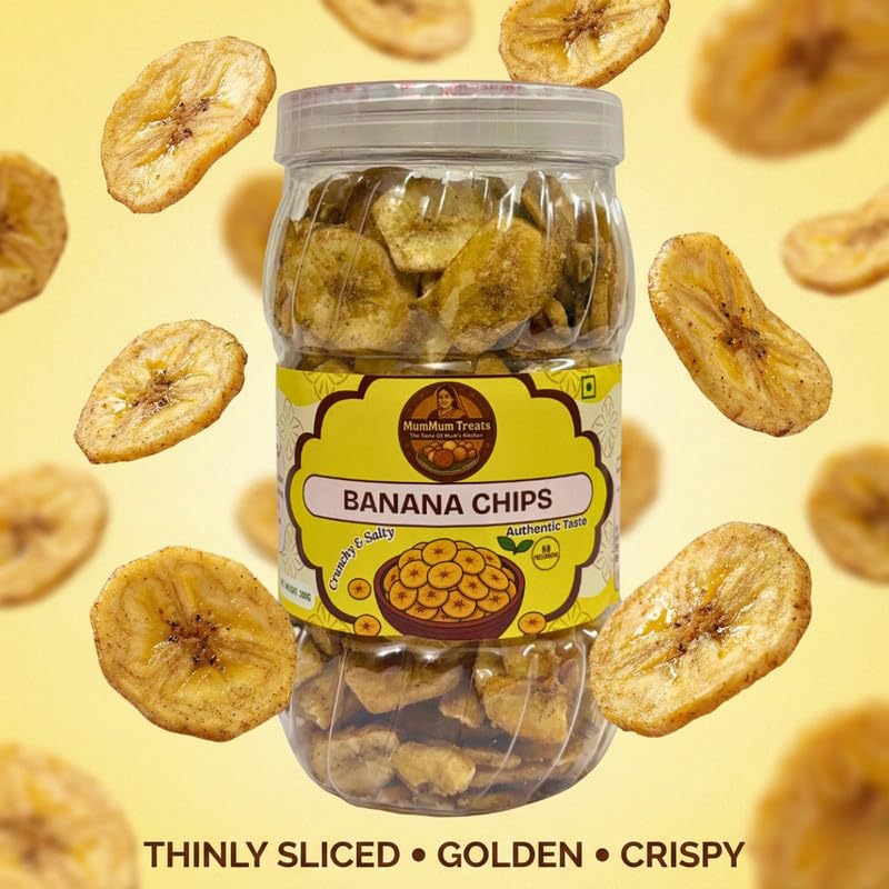 Image of MumMum Treats Tea Nasta Snacks - Banana Chips | Crispy & Tasty South Indian Snack | Perfect All-Time Snack for Tea-Time & Cravings