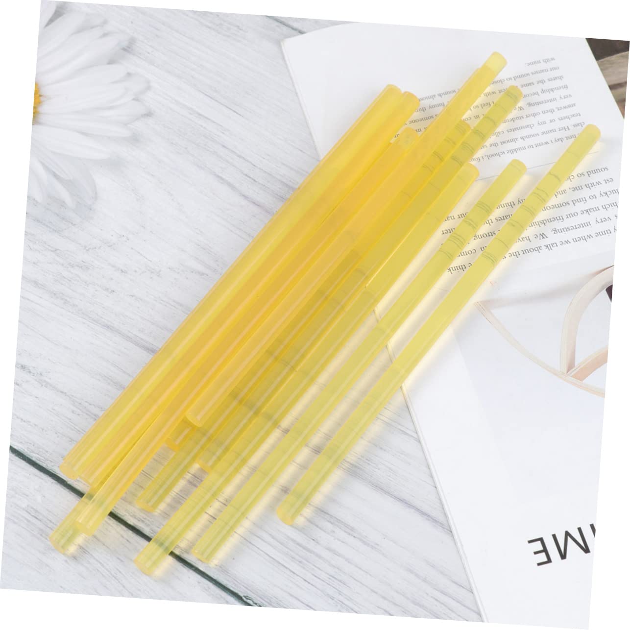 DOITOOL Lot De 100 Bâtons De Colle Thermofusible Transparents À Paillettes Pour Loisirs Créatifs Transparents Jaunes