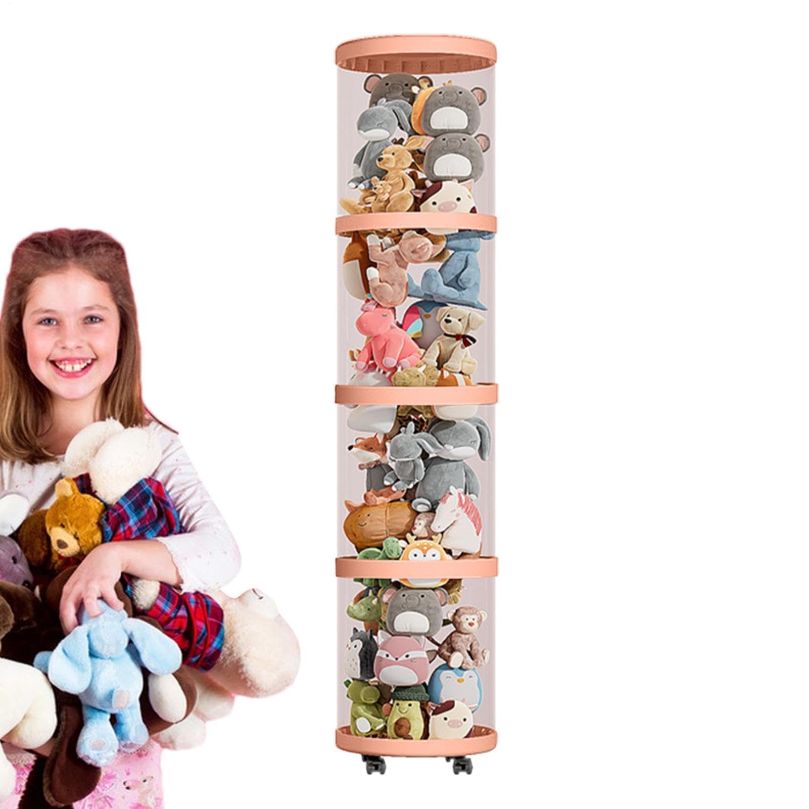 Tubo organizador de animales de peluche,Almacenamiento de tubos de animales | Tubo vertical de almacenamiento de juguetes con