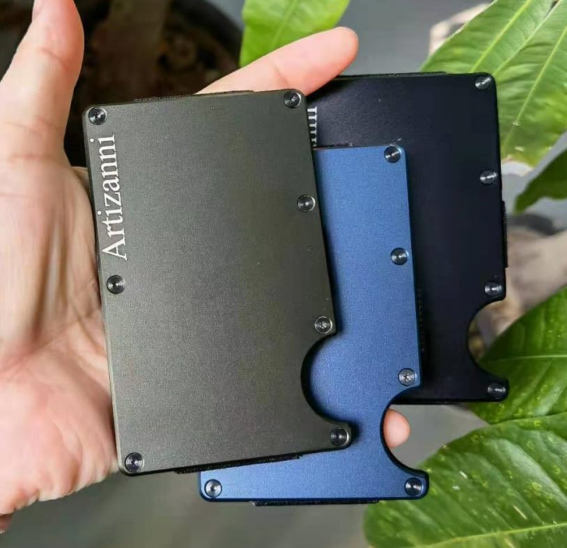 Minimalist Wallet for Men, Metal Aluminum Money Clip Wallet, RFID Blocking Slim Cash Credit Card Holder SD 023 (Black) - Image 8