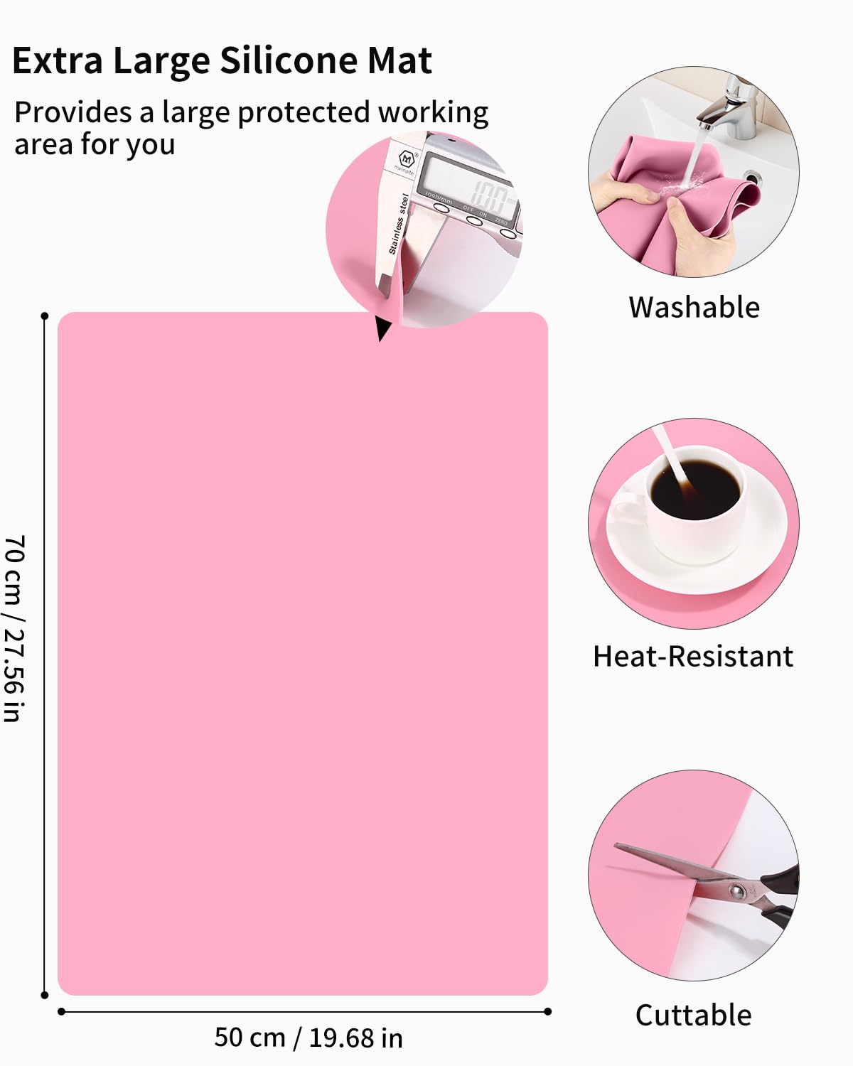 Große Silikon Bastelmatte 70x50cm - Antihaft & Rutschfest Für Harzarbeiten